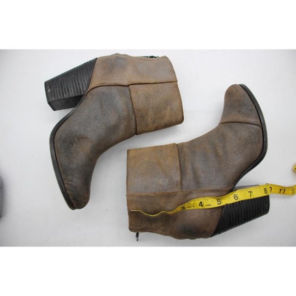 Rag & Bone Boots Newbury Women's 38.5 / 8.5 Bootie Distressed Brown Suede Heel - Picture 7 of 10